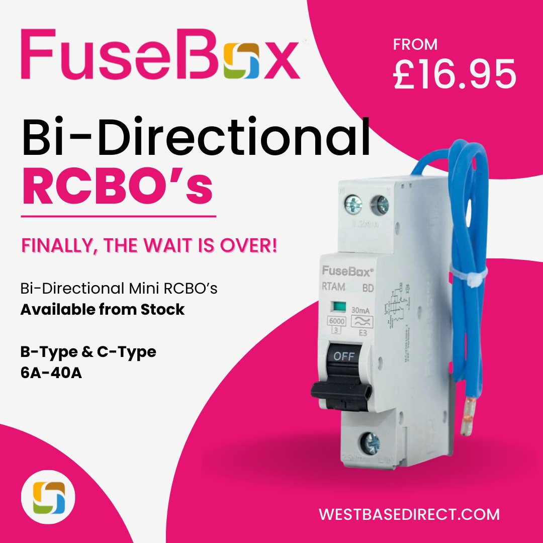 FuseBox Bi-Directional Mini RCBOs 6kA 1P+N