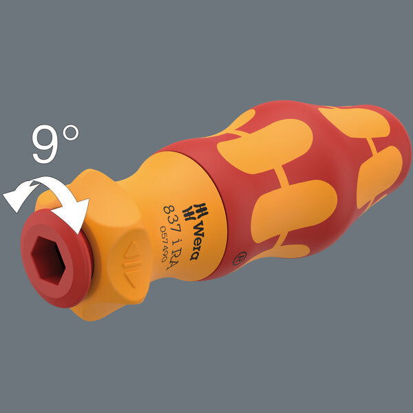 Wera 05057490001 837i RA Kraftform blade-holding handle with ratchet functionality, 9 x 115 mm - westbasedirect.com
