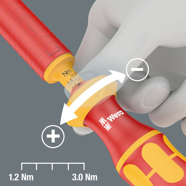 Wera 05074752001 Series 7400 VDE Kraftform adjustable torque handle (0.3-3.5 Nm), 7440 VDE x 0.3-1.2 Nm - westbasedirect.com