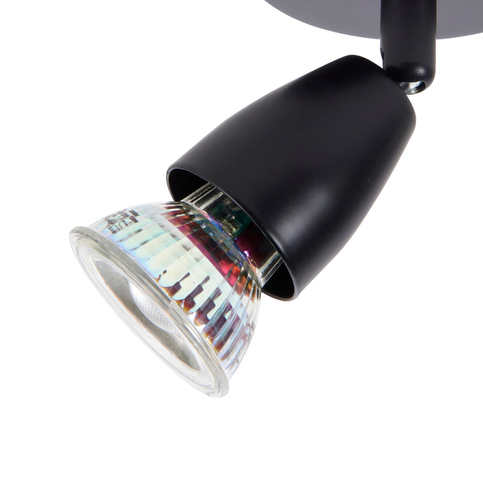 Saxby 101328 Amalfi 1lt single spotlight black 35W Matt black paint 35W GU10 reflector (Required) - westbasedirect.com