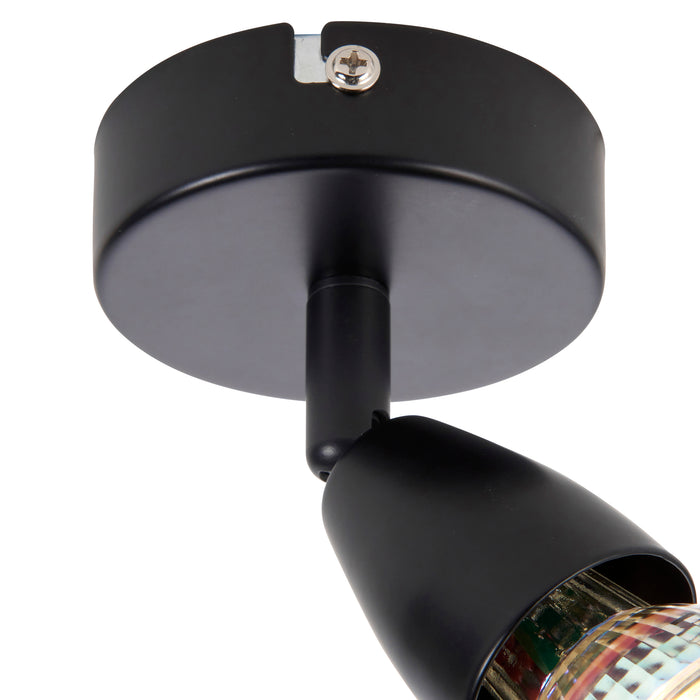 Saxby 101328 Amalfi 1lt single spotlight black 35W Matt black paint 35W GU10 reflector (Required) - westbasedirect.com