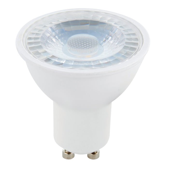 Saxby 103027 GU10 LED SMD dimmable  8W Matt white plastic & clear prismatic pc 8W LED module (SMD 2835) Cool White - westbasedirect.com