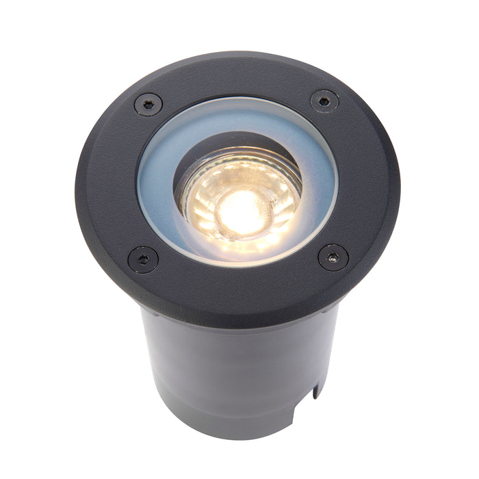 Saxby 103851 Pillar round Black IP65 7W Clear glass & matt black paint 7W LED GU10 (Required) - westbasedirect.com