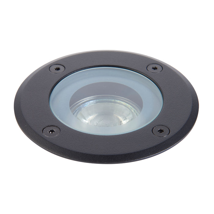 Saxby 103851 Pillar round Black IP65 7W Clear glass & matt black paint 7W LED GU10 (Required) - westbasedirect.com