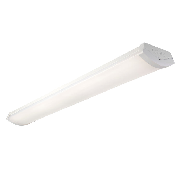 Saxby 104024 DualLED 4FT emergency EM 38W Matt white paint & opal pc 38W LED module (SMD 2835) CCT - westbasedirect.com