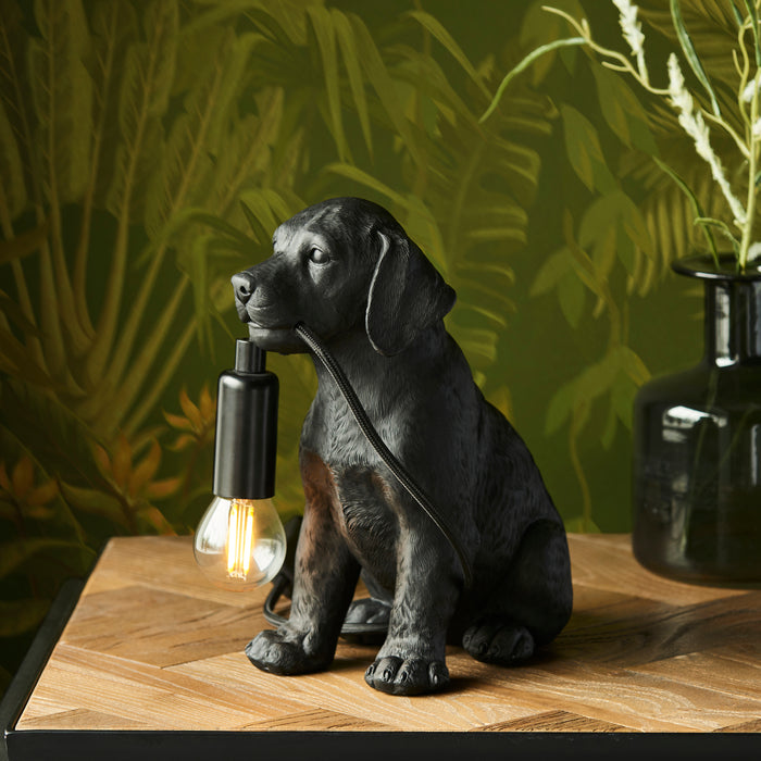 Endon 107365 Labrador Puppy Table Matt black 7W LED E14 (Required) - westbasedirect.com