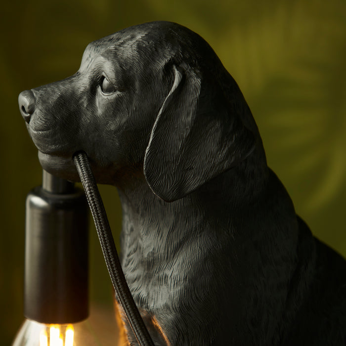 Endon 107365 Labrador Puppy Table Matt black 7W LED E14 (Required) - westbasedirect.com
