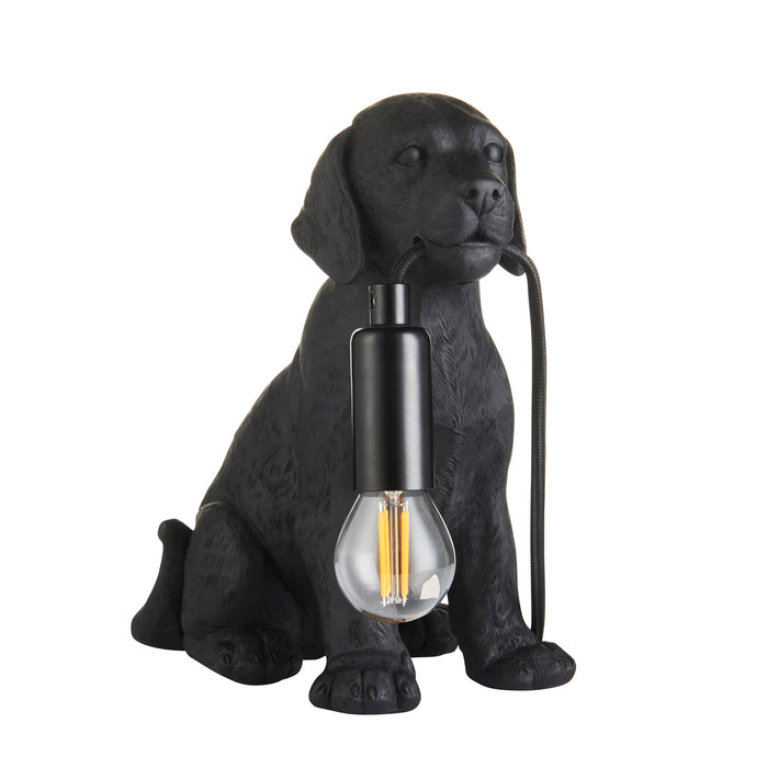 Endon 107365 Labrador Puppy Table Matt black 7W LED E14 (Required) - westbasedirect.com