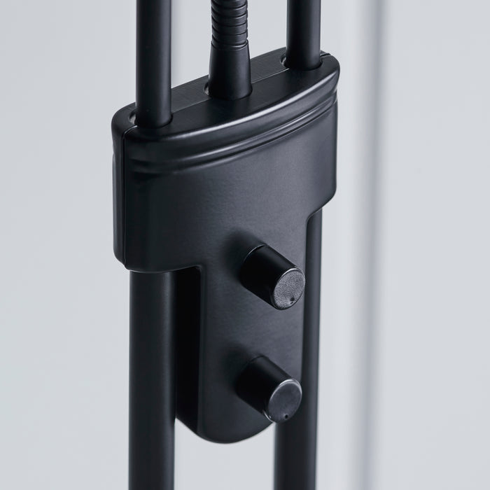 Endon 107738 Rome Mother & child task floor Matt black & opal glass 230W R7s tungsten (117mm) & 33W G9 clear capsule (Required) - westbasedirect.com