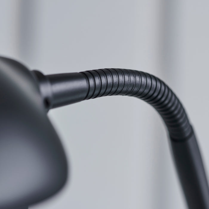 Endon 107738 Rome Mother & child task floor Matt black & opal glass 230W R7s tungsten (117mm) & 33W G9 clear capsule (Required) - westbasedirect.com