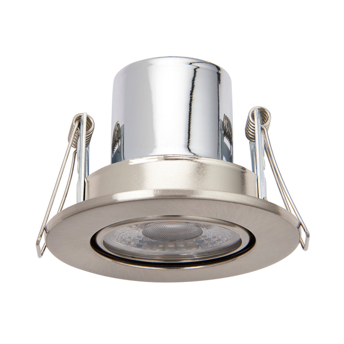 Saxby 108296 ShieldECO 500 CCT Tilt 5W Satin nickel effect plate & clear acrylic 5W LED module (SMD 2835 CCT) CCT - westbasedirect.com