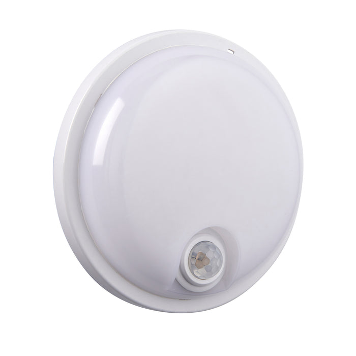 Saxby 108746 Rond Plus CCT pIR IP65 15W Opal & gloss white pc 15W LED module (SMD 2835 CCT) CCT - westbasedirect.com
