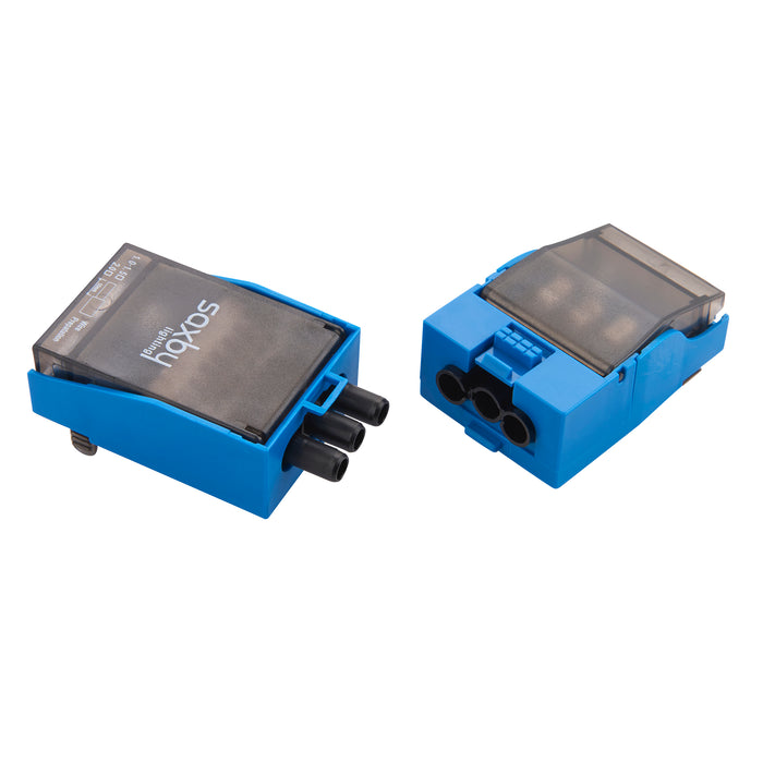 Saxby 109801 Shield Connector 3/8 Way Blue plastic & smokey acrylic - westbasedirect.com