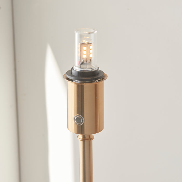 Endon 110460 Burley Rechargeable Floor Base Brushed aged brass plate 1.5W LED (SMD 2835) Warm White - westbasedirect.com