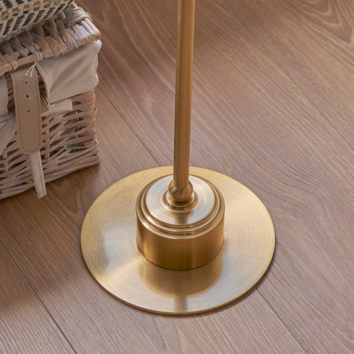 Endon 110460 Burley Rechargeable Floor Base Brushed aged brass plate 1.5W LED (SMD 2835) Warm White - westbasedirect.com