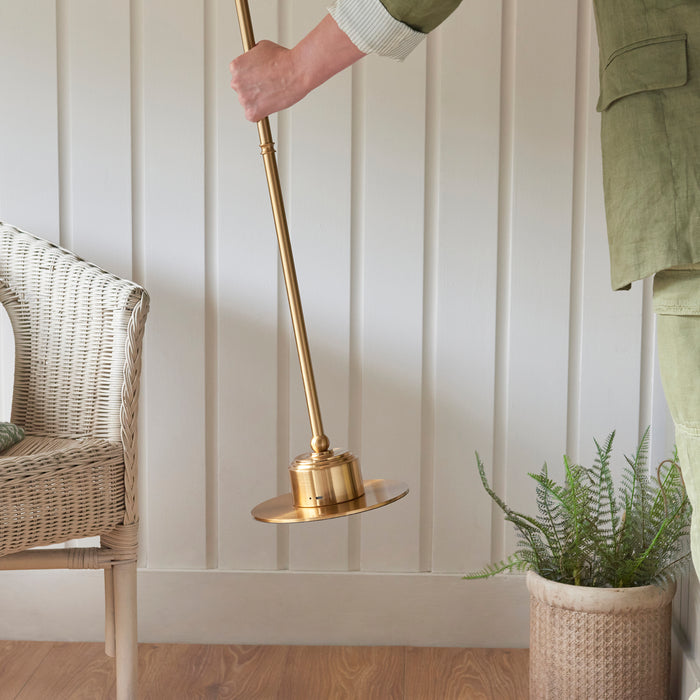 Endon 110460 Burley Rechargeable Floor Base Brushed aged brass plate 1.5W LED (SMD 2835) Warm White - westbasedirect.com