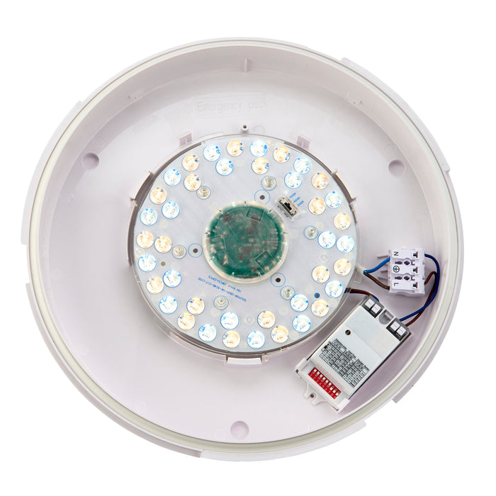 Saxby 110966 Core CCT microwave IP65 15W Gloss white & opal pc 15W LED module (SMD 2835  CCT) CCT - westbasedirect.com