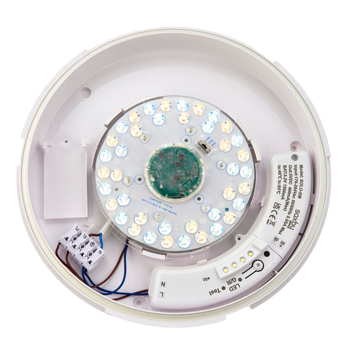 Saxby 110967 Core CCT emergency IP65 15W Gloss white & opal pc 15W LED module (SMD 2835  CCT) CCT - westbasedirect.com