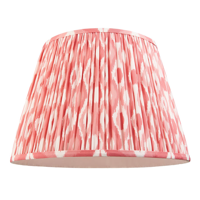 Endon 111342 Ikat 40cm Tapered Shade Coral pink fabric 10W LED E27 or B22 (Required) - westbasedirect.com