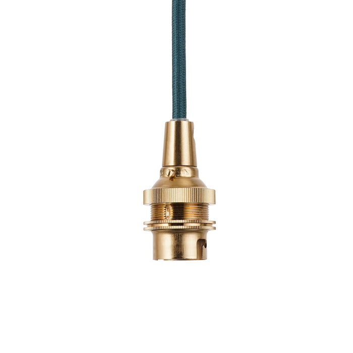 Endon 111511 Eltham Cable Set Brushed aged brass plate & blue flex 10W LED B22 (Required) - westbasedirect.com