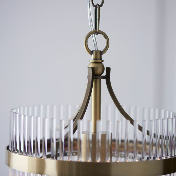 Endon 112572 Marietta Pendant Antique brass plate & clear glass 10W LED E27 (Required) - westbasedirect.com