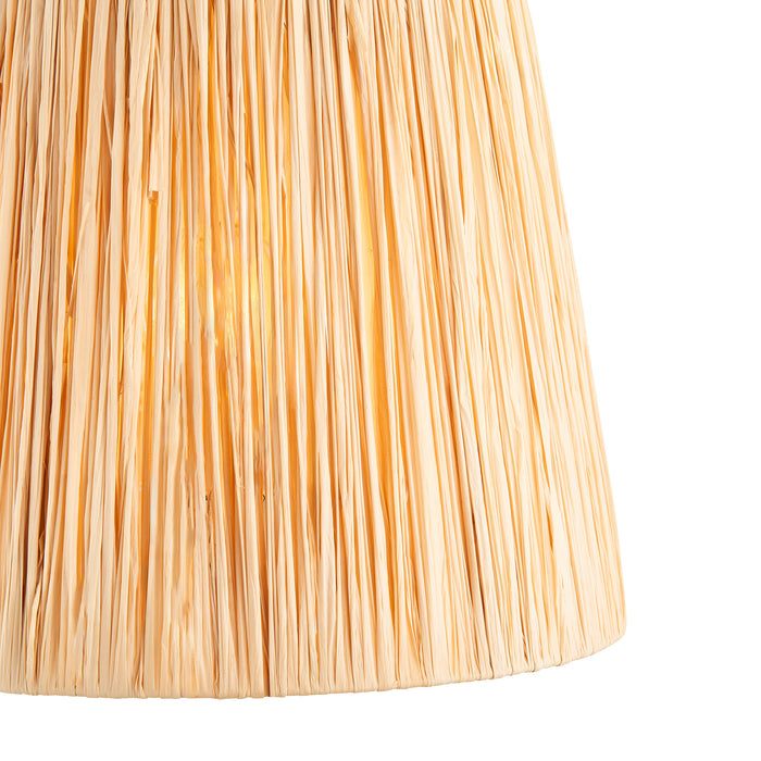 Endon 113455 Raffia 30cm Tapered Shade Natural raffia & matt black 10W LED E27 (Required) - westbasedirect.com