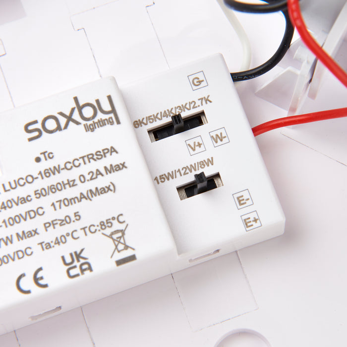 Saxby 113960 Saxby HeroULTRA standard IP65 15W Matt white textured & opal pc 15W LED module (SMD 2835  CCT) CCT - westbasedirect.com