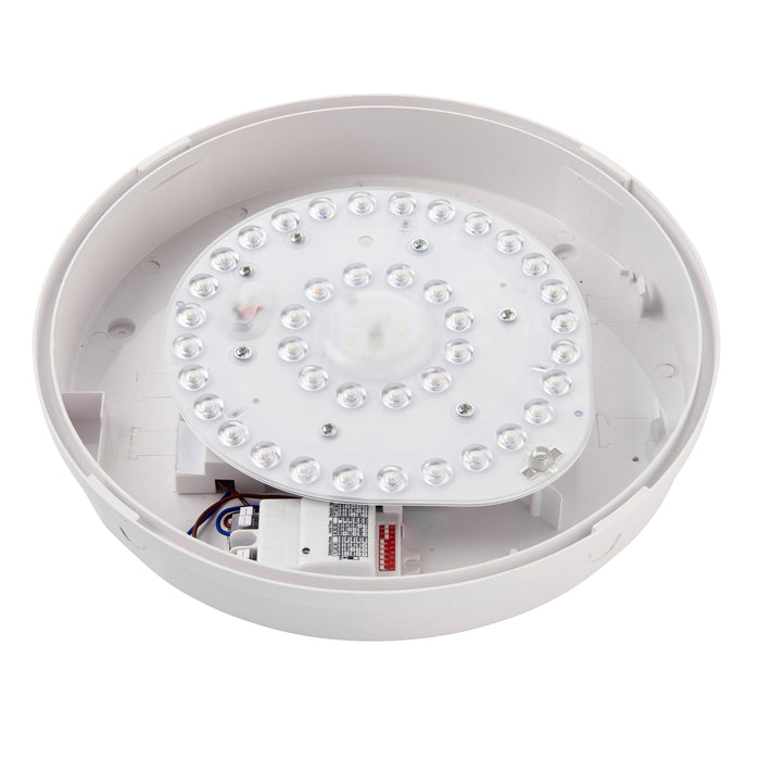 Saxby 113961 Saxby HeroULTRA microwave IP65 15W Matt white textured & opal pc 15W LED module (SMD 2835  CCT) CCT - westbasedirect.com