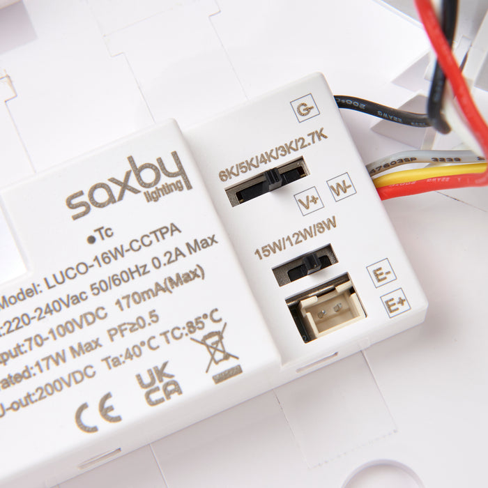 Saxby 113961 Saxby HeroULTRA microwave IP65 15W Matt white textured & opal pc 15W LED module (SMD 2835  CCT) CCT - westbasedirect.com