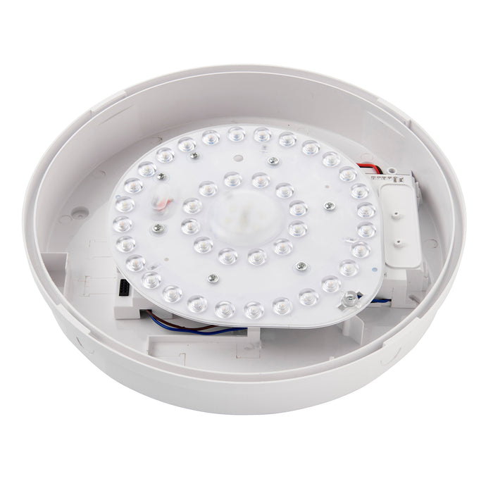 Saxby 113962 Saxby HeroULTRA emergency IP65 15W Matt white textured & opal pc 15W LED module (SMD 2835  CCT) CCT - westbasedirect.com
