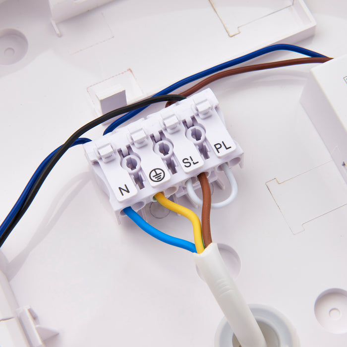 Saxby 113962 Saxby HeroULTRA emergency IP65 15W Matt white textured & opal pc 15W LED module (SMD 2835  CCT) CCT - westbasedirect.com