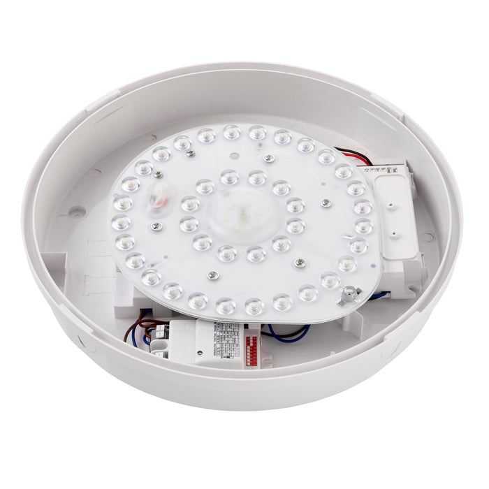 Saxby 113963 Saxby HeroULTRA microwave Emergency IP65 15W Matt white textured & opal pc 15W LED module (SMD 2835  CCT) CCT - westbasedirect.com