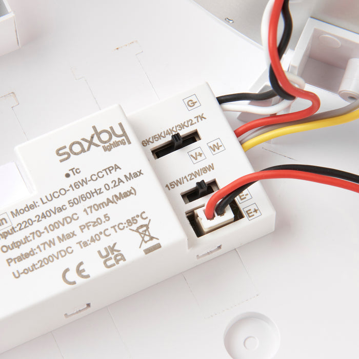Saxby 113963 Saxby HeroULTRA microwave Emergency IP65 15W Matt white textured & opal pc 15W LED module (SMD 2835  CCT) CCT - westbasedirect.com