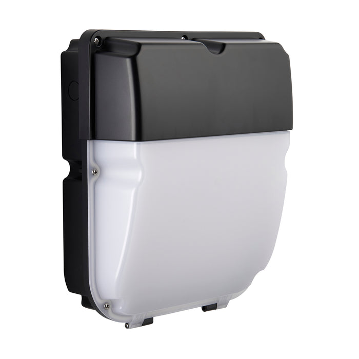Saxby 114571 Lucca CCT photocell IP65 30W Opal & matt black textured pc 30W LED module (SMD 2835  CCT) CCT - westbasedirect.com