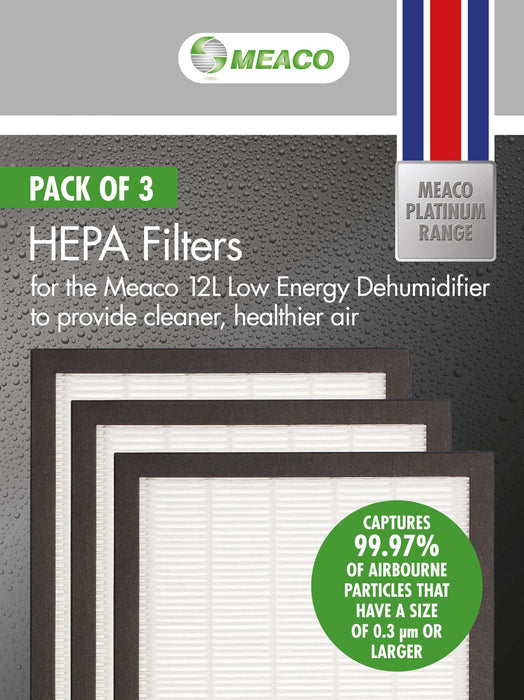 Meaco HEPA filter for 12L (Pack of 3 filters) - westbasedirect.com