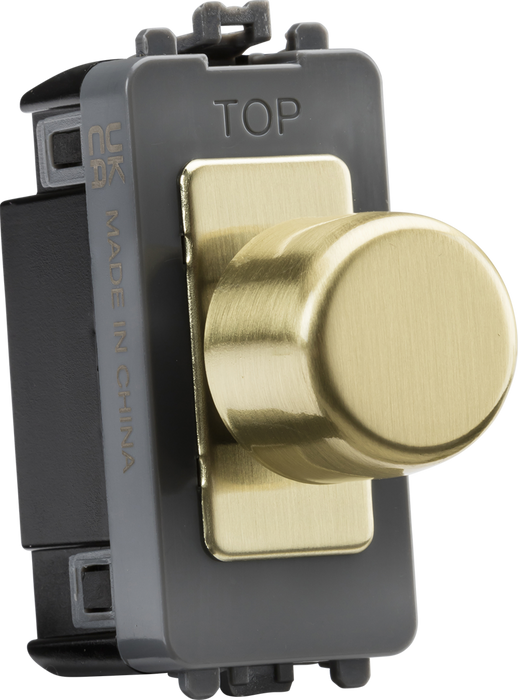 Knightsbridge GDM150IBB 1G 2-Way 10-150W(5-100W LED) Intelligent Dimmer - Brushed Brass - westbasedirect.com