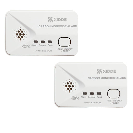 Kidde 2030-DCR Battery Powered Carbon Monoxide Alarm Compact, Alkaline Batteries, 10Yr Sensor Life (Twin Pack) - westbasedirect.com