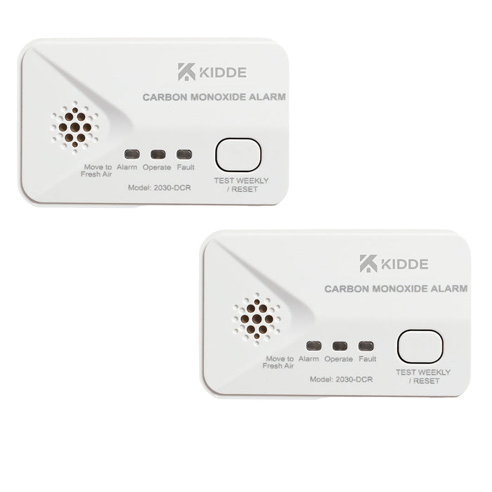 Kidde 2030-DCR Battery Powered Carbon Monoxide Alarm Compact, Alkaline Batteries, 10Yr Sensor Life (Twin Pack) - westbasedirect.com
