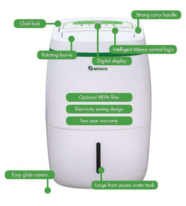 Meaco 20L Low Energy Dehumidifier & Air Purifier - westbasedirect.com