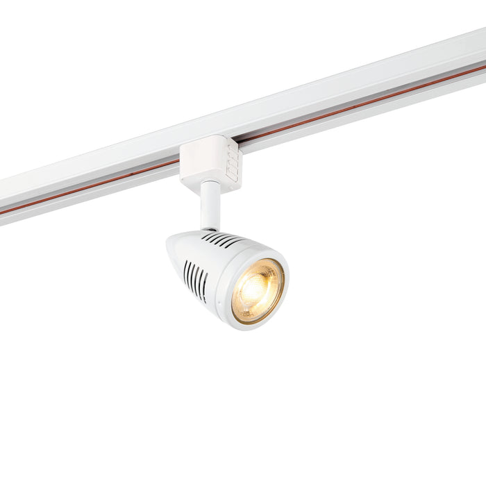 Saxby 3TH113W Bullett track head 50W Gloss white paint & gloss white pc 50W GU10 reflector (Required) - westbasedirect.com