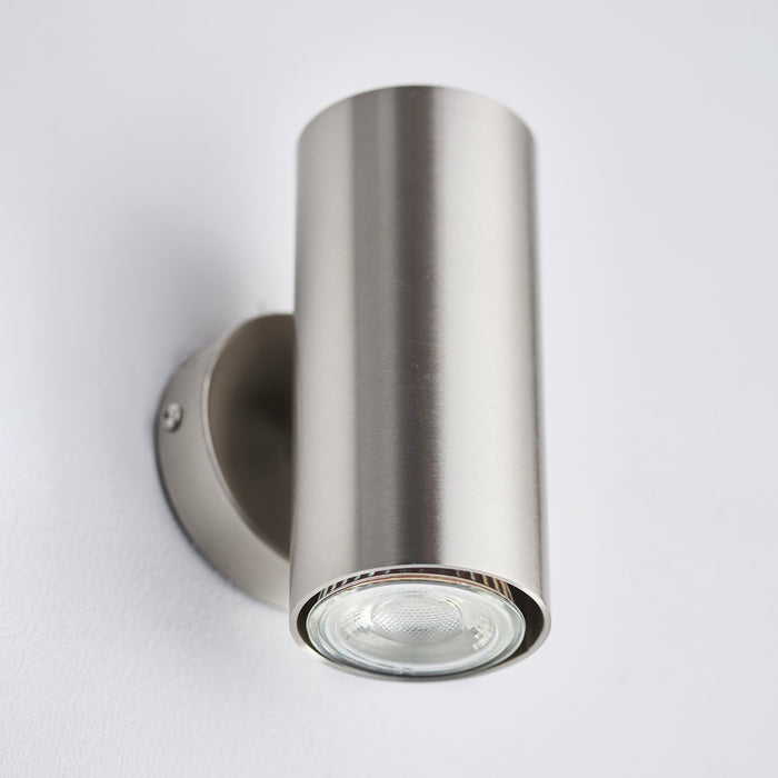 Saxby OD51004 Odi 2lt wall 35W Satin nickel effect plate 2 x 35W GU10 reflector (Required) - westbasedirect.com