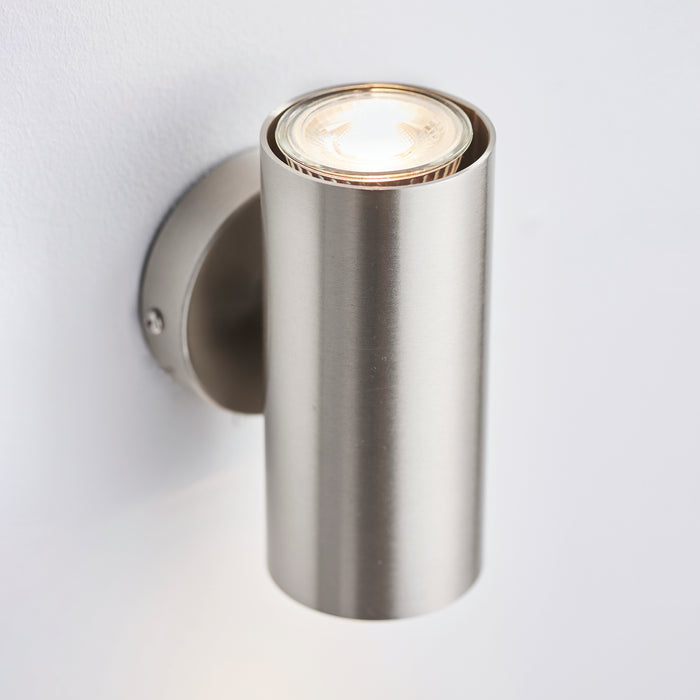 Saxby OD51004 Odi 2lt wall 35W Satin nickel effect plate 2 x 35W GU10 reflector (Required) - westbasedirect.com