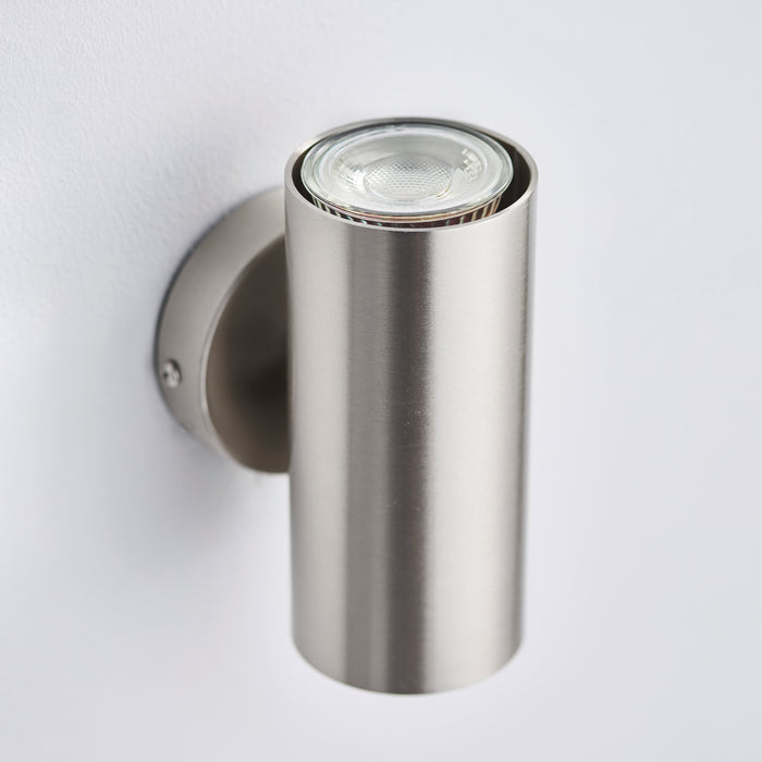 Saxby OD51004 Odi 2lt wall 35W Satin nickel effect plate 2 x 35W GU10 reflector (Required) - westbasedirect.com