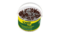 Tower 05TUB01 Trade Tub - 400 x Brown Plastic Wall Plugs & 400 x 10 x 2” Countersunk Screws