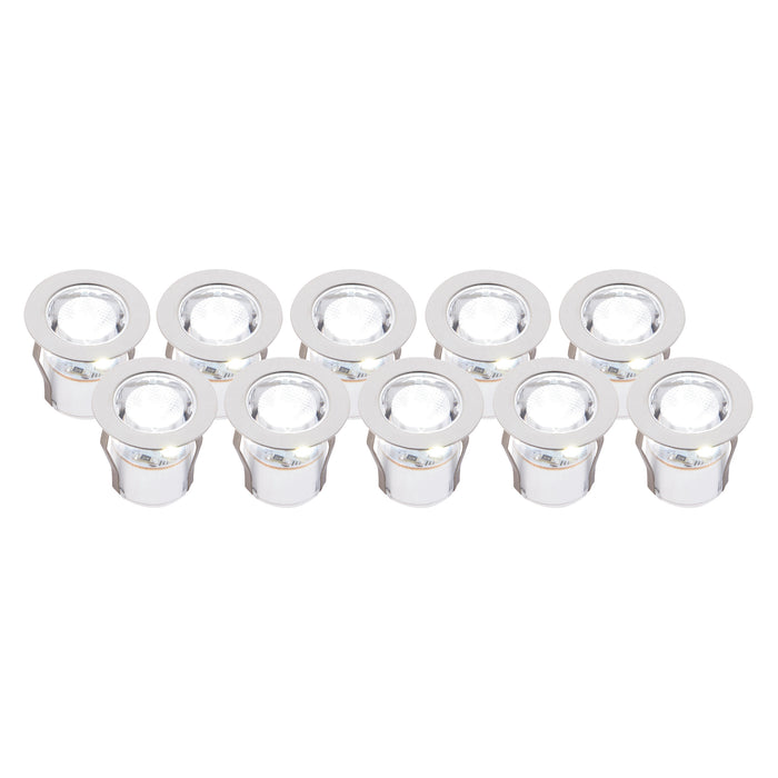 Saxby 13889 Ikon round 30mm kit IP67 0.45W Polished stainless steel & clear pc 10 x 0.45W LED module (SMD 2835) Daylight White - westbasedirect.com