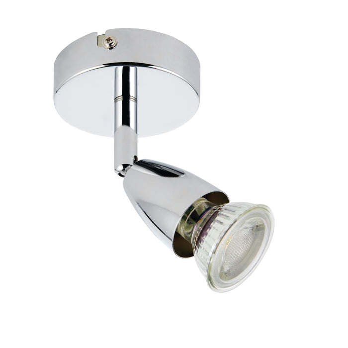 Saxby 43277 Amalfi 1lt single spotlight chrome 35W Chrome effect plate 35W GU10 reflector (Required) - westbasedirect.com