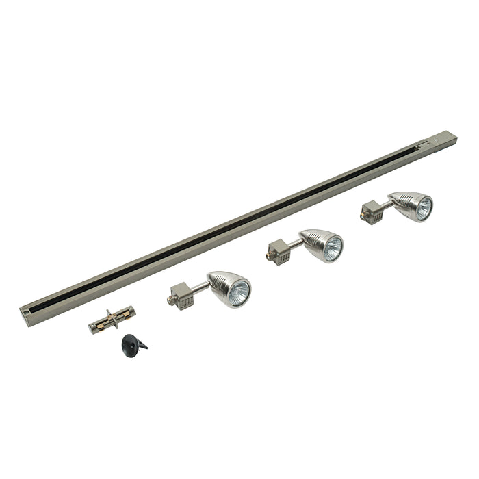 Saxby 48025 Bullett kit 50W Satin chrome effect plate & satin chrome plastic 3 x 50W GU10 reflector (Required) - westbasedirect.com