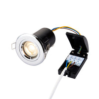 Saxby 50674 ShieldPLUS Polished Chrome IP20 50W 70mm GU10 Dimmable Fire Rated Downlight