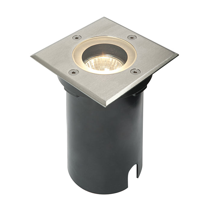 Saxby 52211 Pillar square marine grade IP65 7W Marine grade brushed stainless steel & clear glass 7W LED GU10 (Required) - westbasedirect.com