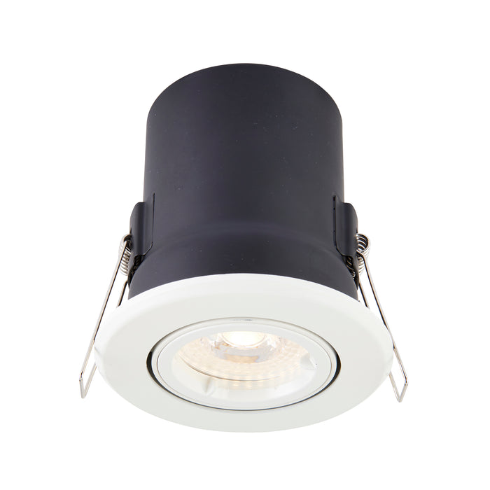Saxby 61060 ShieldPLUS tilt 50W Matt white paint 50W GU10 reflector (Required) - westbasedirect.com